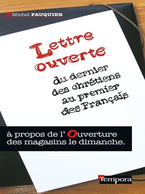 cover image of Lettre ouverte  du dernier des chrétiens au premier des Français